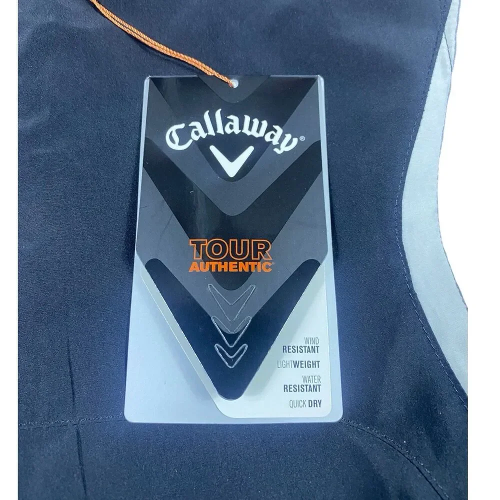 NEW W TAG Callaway Tour Authentic Performance Vest Mens MED Black Light Full Zip